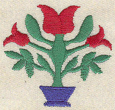 Embroidery Design: Flowers in a pot 1.98w X 1.81h