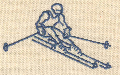 Embroidery Design: Skier 3.00w X 1.80h