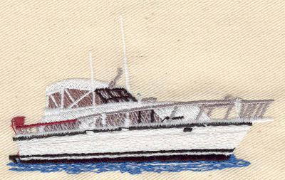 Embroidery Design: Yacht 3.60w X 2.15h