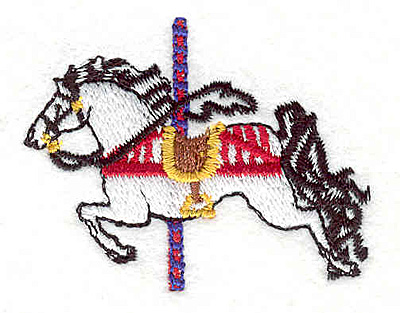 Embroidery Design: Carousel  2.12"w X 1.72"h