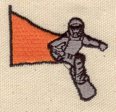 Embroidery Design: Snowboarder with flag 1.85w X 1.80h