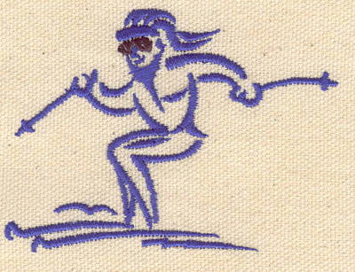 Embroidery Design: Female skier 3.21w X 2.41h