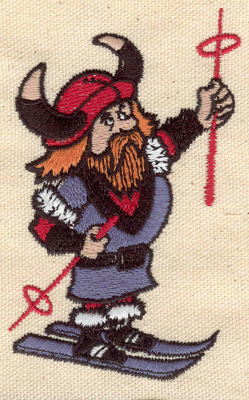 Embroidery Design: Viking skier 2.49w X 4.11h