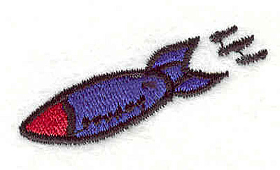 Embroidery Design: Rocket 1.77"w X 0.87"h