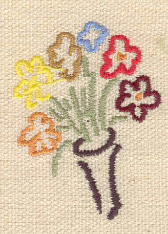 Embroidery Design: Flower bouqet 1.53w X 2.04h