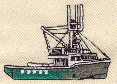 Embroidery Design: Boat 2.62w X 1.83h