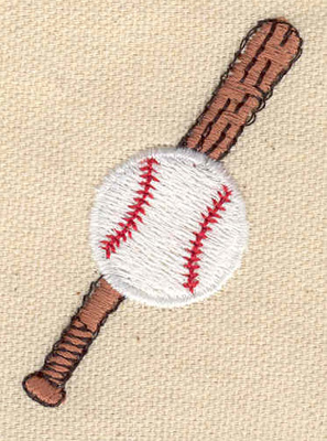 Embroidery Design: Baseball bat and ball 1.53w X 2.22h