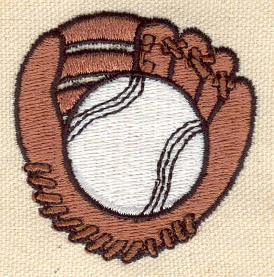 Embroidery Design: Baseball glove and ball 2.10w X 2.15h