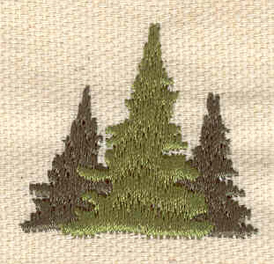 Embroidery Design: Evergreen trio  1.26"h x 1.35"w