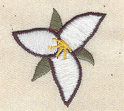 Embroidery Design: Trillium 1.50w X 1.57h