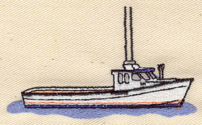 Embroidery Design: Boat 3.21w X 1.85h