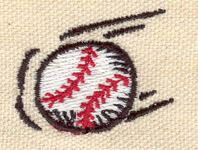 Embroidery Design: Baseball in motion 1.39w X 1.09h