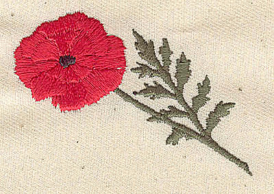 Embroidery Design: Poppy 2.46w X 1.75h