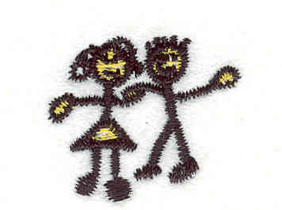 Embroidery Design: Girl and Boy 1.22"w X 1.03"h