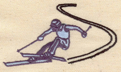 Embroidery Design: Skier 3.92w X 2.13h