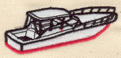 Embroidery Design: Boat 2.56w X 1.09h