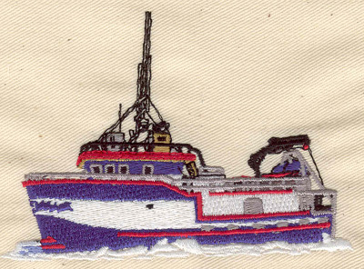 Embroidery Design: Boat 4.90w X 2.90h