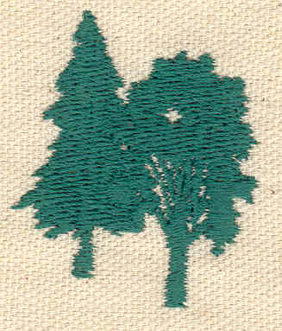 Embroidery Design: Tree and Evergreen  1.70"h x 1.45"w