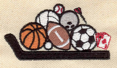 Embroidery Design: Sports equipment 2.83w X 1.47h