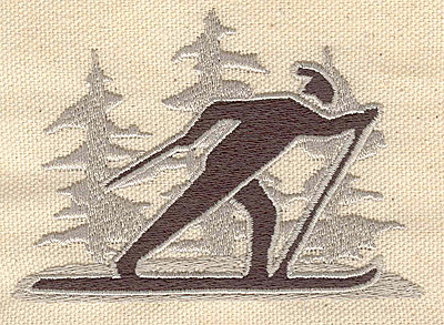 Embroidery Design: Cross country skier 3.60w X 2.55h