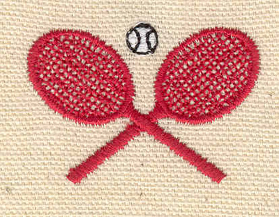 Embroidery Design: Tennis Raquets with ball 1.73w X 1.23h