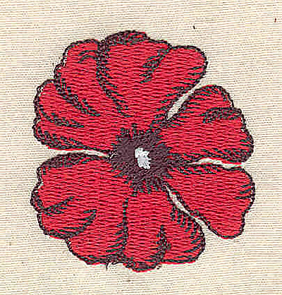 Embroidery Design: Poppy 1.72w X 1.62h