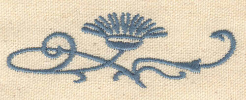 Embroidery Design: Flower with swirls 3.51w X 1.14h