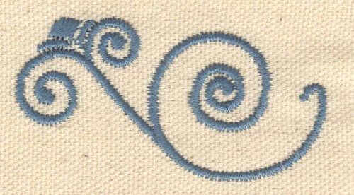 Embroidery Design: Floral swirl 2.46w X 1.23h