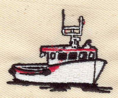 Embroidery Design: Boat 2.05w X 1.61h