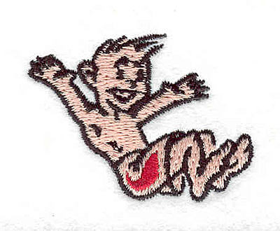 Embroidery Design: Boy playing 1.83"w X 1.35"h