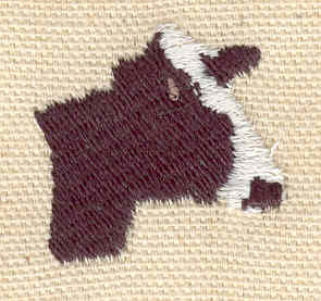 Embroidery Design: Cow head 1.20w X 1.10h