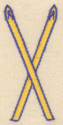 Embroidery Design: Crossed skis 1.50w X 3.25h