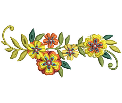 Embroidery Design: Bunch Of Flowers 2 5.99w X 2.60h