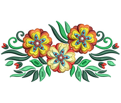 Embroidery Design: Bunch Of Flowers 3 5.97w X 3.06h