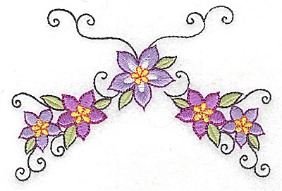 Embroidery Design: Floral arch 4.54w X 3.03h