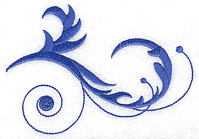 blue corner swirl design