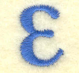 Embroidery Design: Epsilon lower case small 0.51w X 0.72h