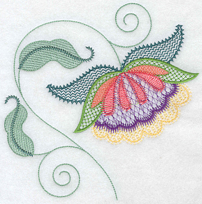 Embroidery Design: Floral T large 7.05w X 7.17h