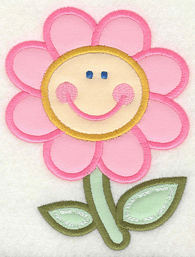 Embroidery Design: Happy Flower Applique 3.75w X 4.93h