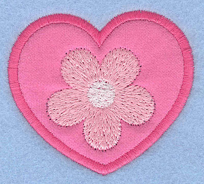 Embroidery Design: Applique heart with flower 2.70″ x 3.06″
