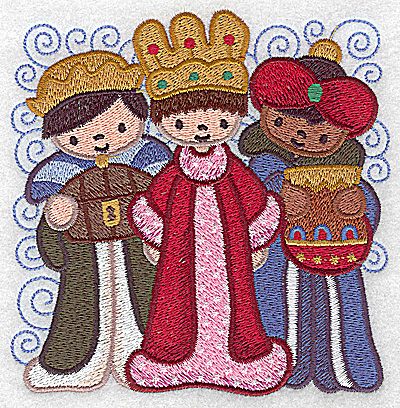 Embroidery Design: Nativity scene 11 small wise men 2 Sizes