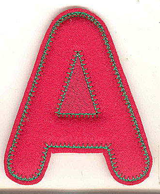 Embroidery Design: Puffy felt alphabet A small3.13w X 3.63h