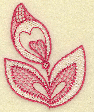 Embroidery Design: Trio of leaves and hearts 2.90w X 3.71h