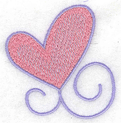 Embroidery Design: Single heart 2 Sizes