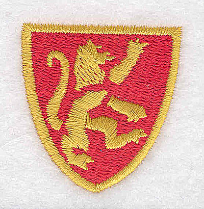 Embroidery Design: Shield with lion 1.44w X 2.50h