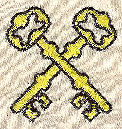 Embroidery Design: Crossed keys 1.69w X 1.75h