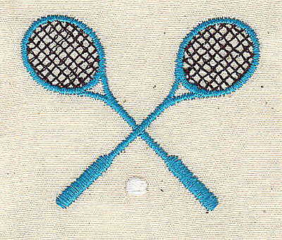 Embroidery Design: Crossed tennis raquets 2.00w X 1.63h