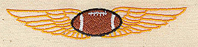 Embroidery Design: Football with wings 3.50w X 0.63h