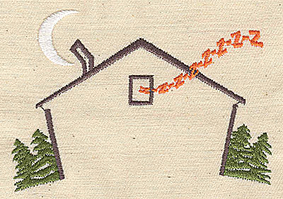 Embroidery Design: Sleepy house 3.44w X 2.44h