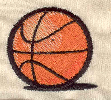 Embroidery Design: Basketball 1.56w X 1.50h